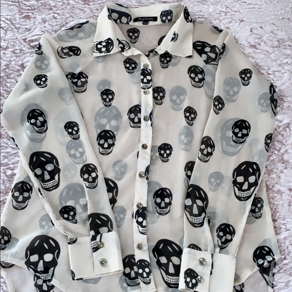 Foreign exchange chiffon shirt